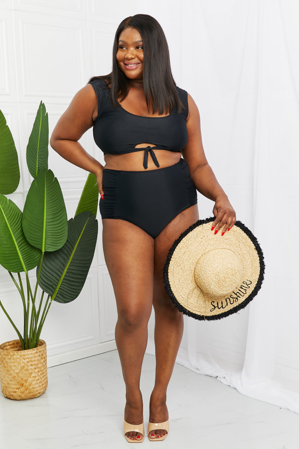 SANIBEL HIGH WAISTED BLACK BIKINI SET