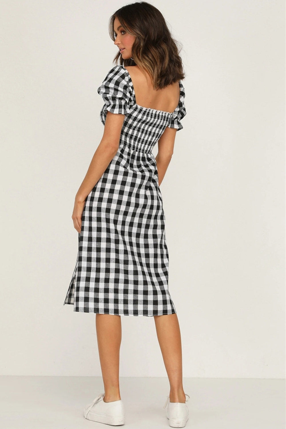 benita midi dress BENITA PLAID DRESS – PINKCOLADA