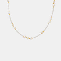 Titanium Steel Glass Bead Pearl Necklace