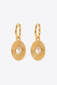 Stainless Steel Oval Dangle Earrings