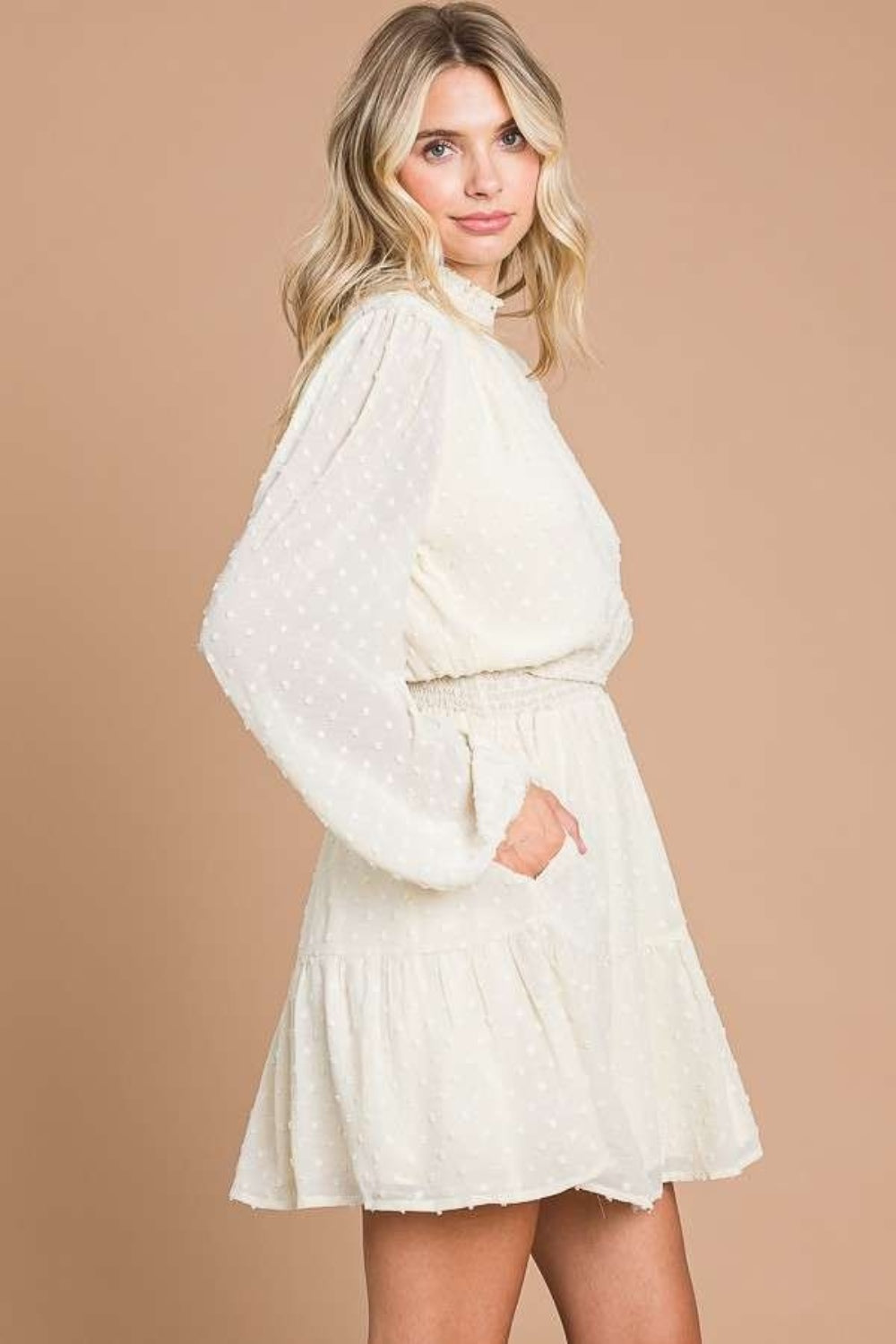 DOTILIA IVORY CREAM DRESS PINKCOLADA DOTILIA IVORY CREAM DRESS PINKCOLADA