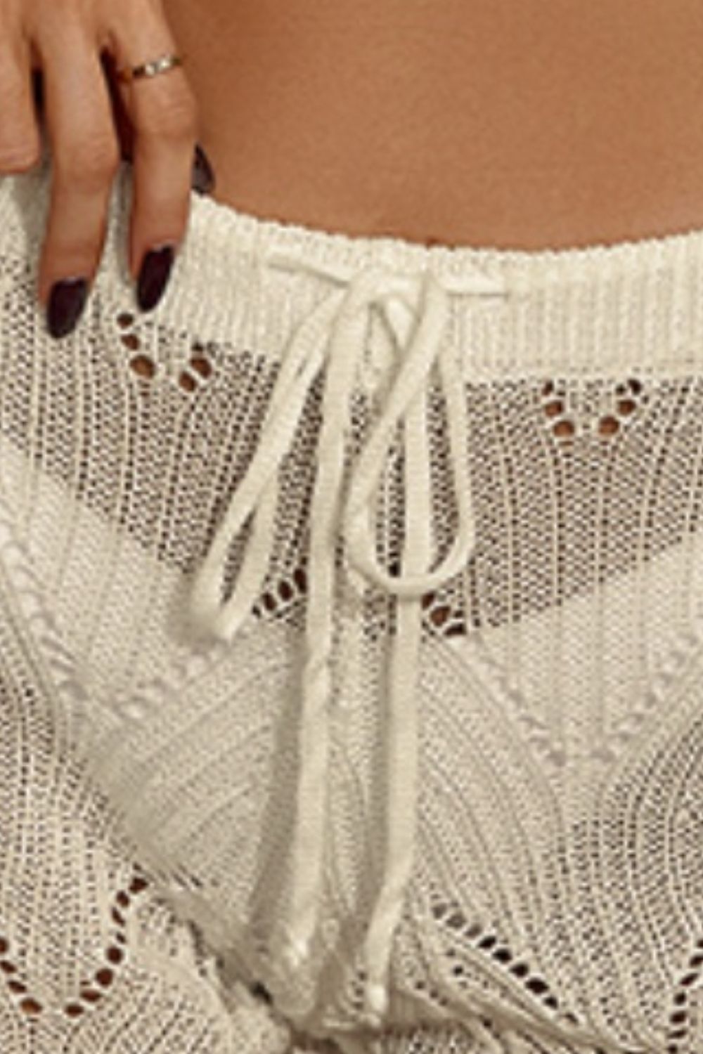 STRING CUT COVER UP BEACH SHORTS