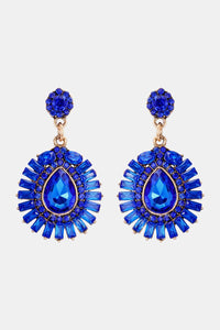 Teardrop Shape Glass Stone Dangle Earrings