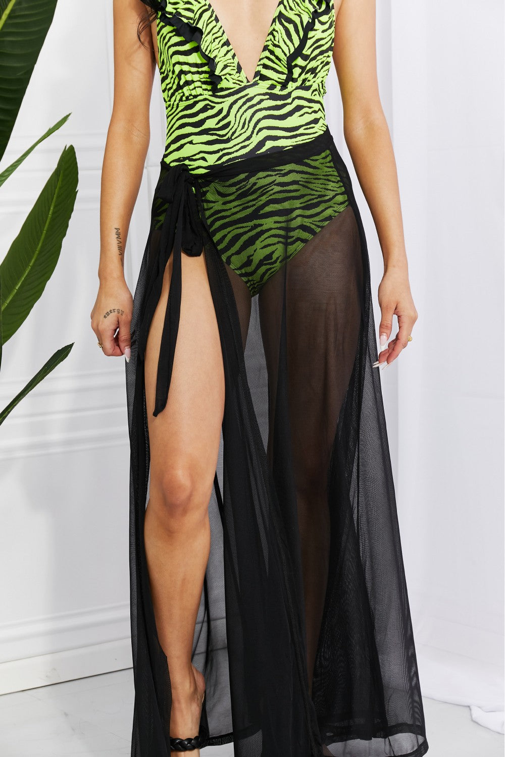 BLACK TIE UP SARONG BEACH COVER UP LONG