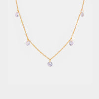 Stainless Steel Rhinestone Charm Necklace