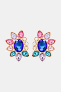Geometrical Shape Glass Stone Dangle Earrings