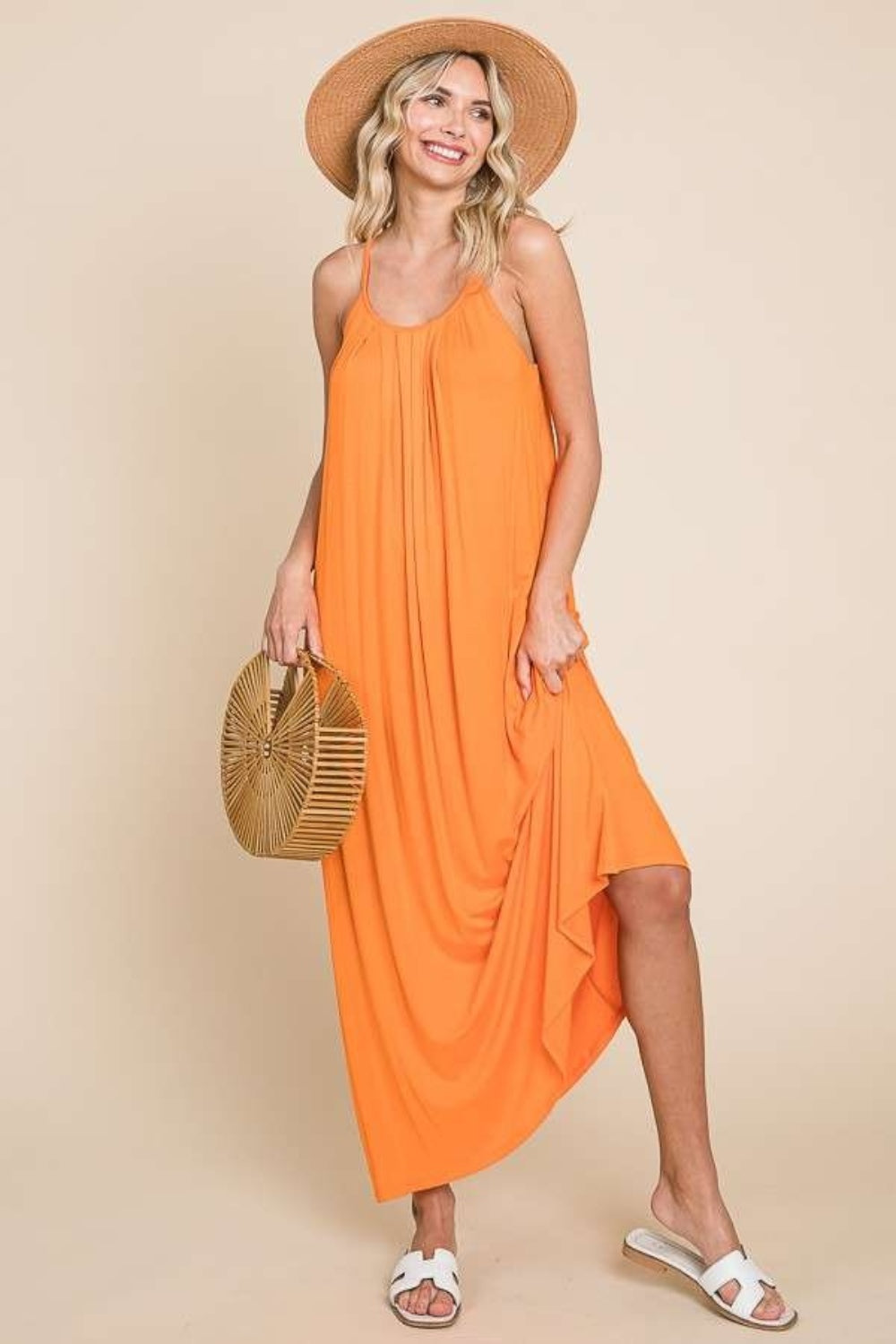 cami maxi dress plus size Culture Code Plus Size Tie Back Maxi Cami Dress – PINKCOLADA