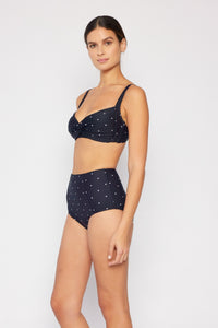 BLACK POLKA HIGH WAISTED BIKINI SET