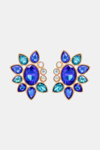 Geometrical Shape Glass Stone Dangle Earrings