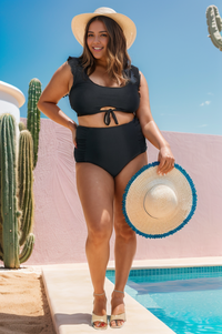 SANIBEL HIGH WAISTED BLACK BIKINI SET