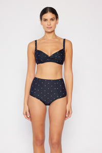 BLACK POLKA HIGH WAISTED BIKINI SET