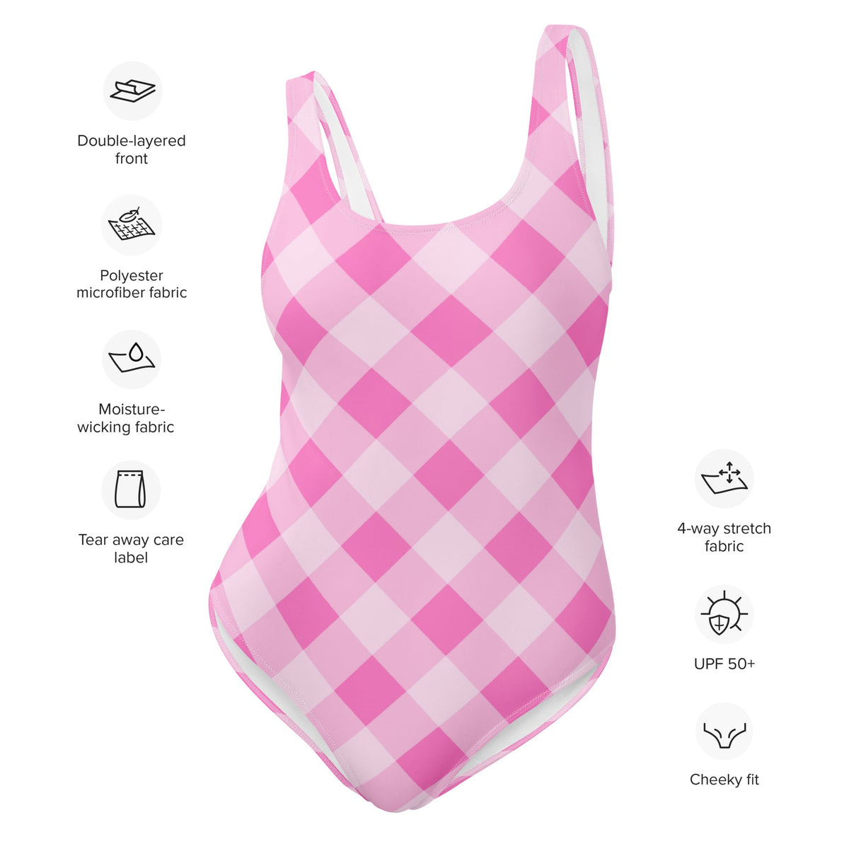 FLORIDA ECO ONE PIECE SWIMSUIT - PINK GINGHAM