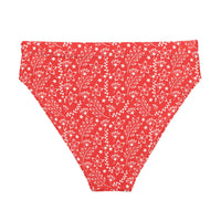 MIAMI ECO HIGH WAISTED BIKINI BOTTOM | GARDEN PARTY RED