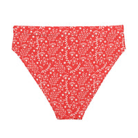 MIAMI ECO HIGH WAISTED BIKINI BOTTOM | GARDEN PARTY RED