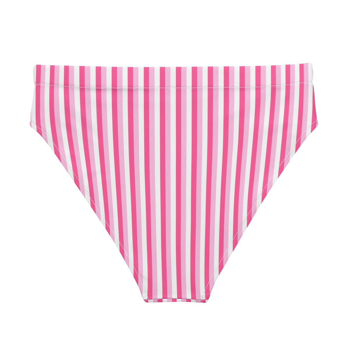 MIAMI ECO HIGH WAISTED BIKINI BOTTOM - PINK STRIPES