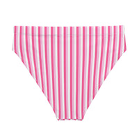 MIAMI ECO HIGH WAISTED BIKINI BOTTOM - PINK STRIPES