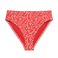 MIAMI ECO HIGH WAISTED BIKINI BOTTOM | GARDEN PARTY RED