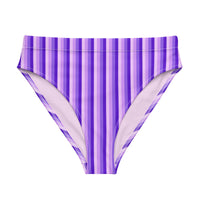 MIAMI ECO HIGH WAISTED BIKINI BOTTOM - PURPLE STRIPES