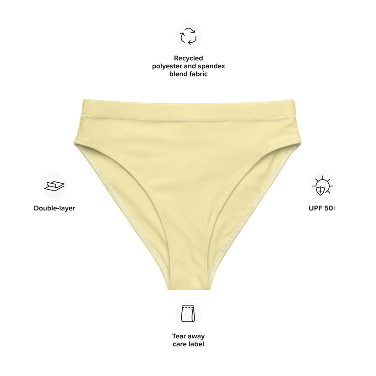 MIAMI ECO HIGH WAISTED BIKINI BOTTOM - BANANA YELLOW