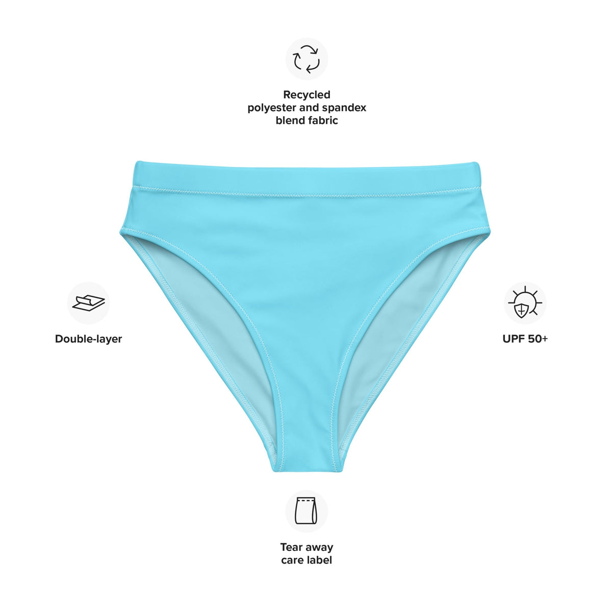 MIAMI ECO HIGH WAISTED BIKINI BOTTOM - CANDY BLUE