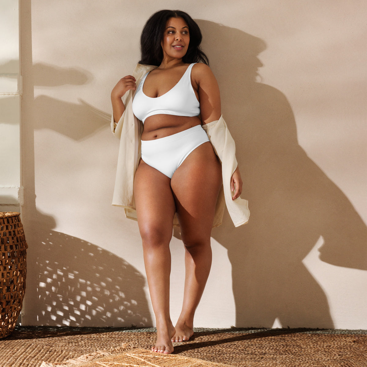 BERMUDA HIGH WAISTED BIKINI SET ECO - WHITE