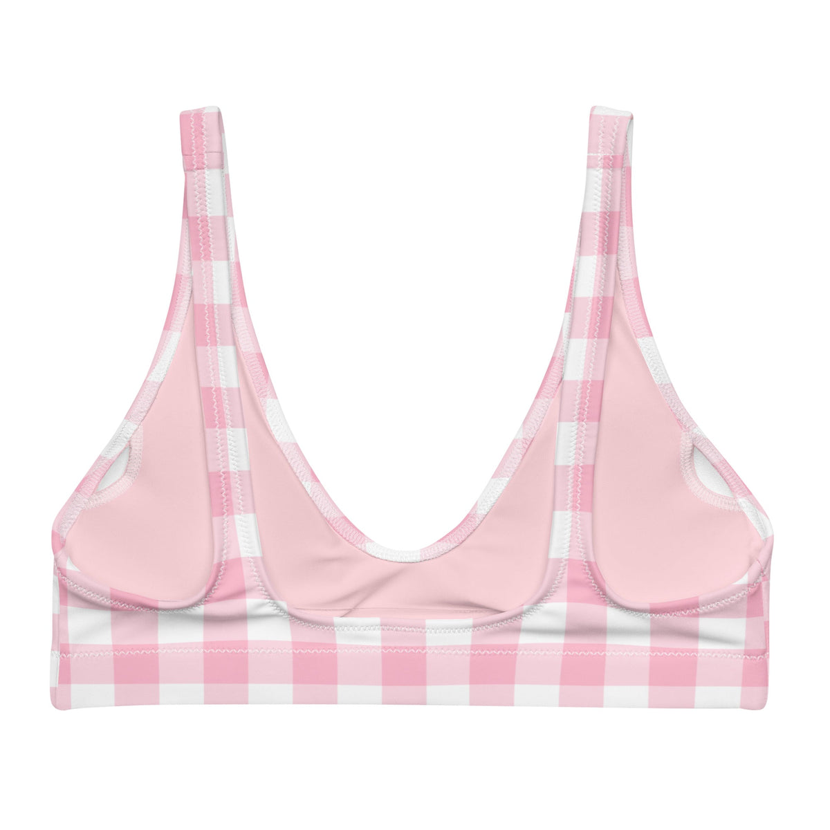 BELLA ECO PADDED BIKINI TOP | PINK GINGHAM