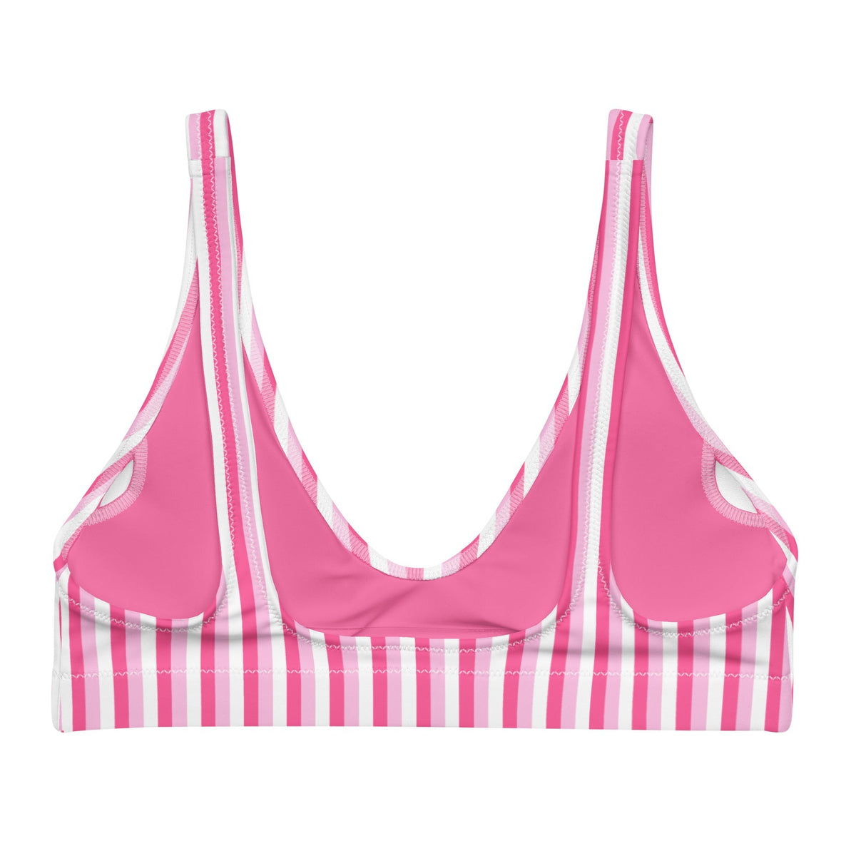 BELLA ECO PADDED BIKINI TOP - PINK STRIPES