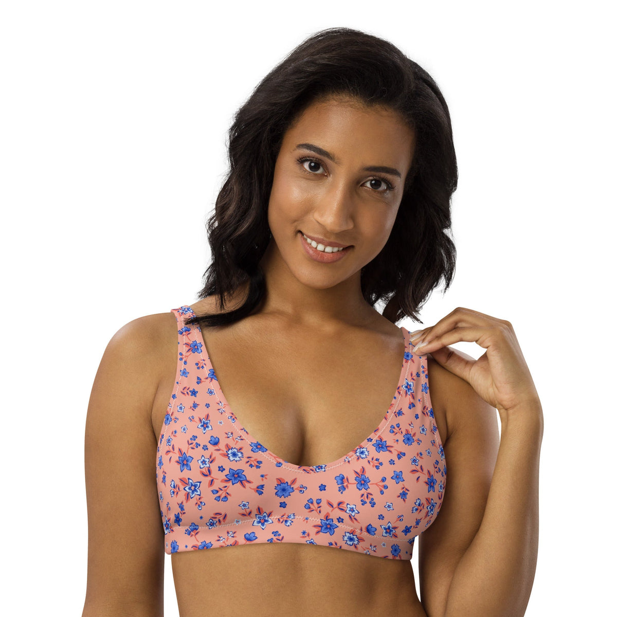 BELLA ECO PADDED BIKINI TOP | APRICOT GARDEN