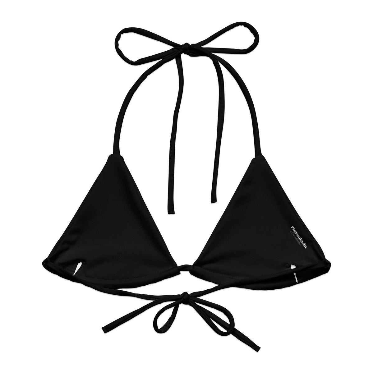 TRIANGLE STRING BIKINI TOP ECO - BLACK – PINKCOLADA
