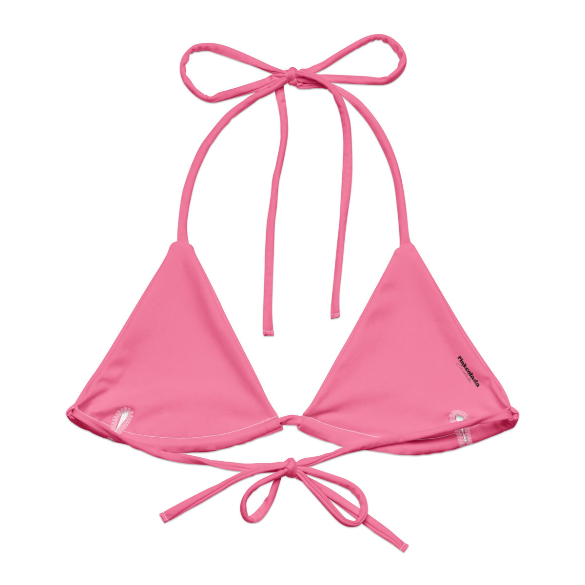 TRIANGLE STRING BIKINI TOP ECO - PINK SODA