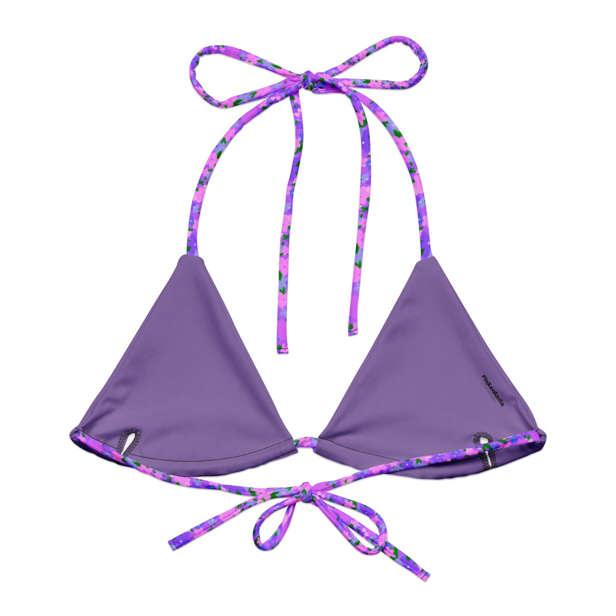 TRIANGLE STRING BIKINI TOP ECO - DITSY PURPLES