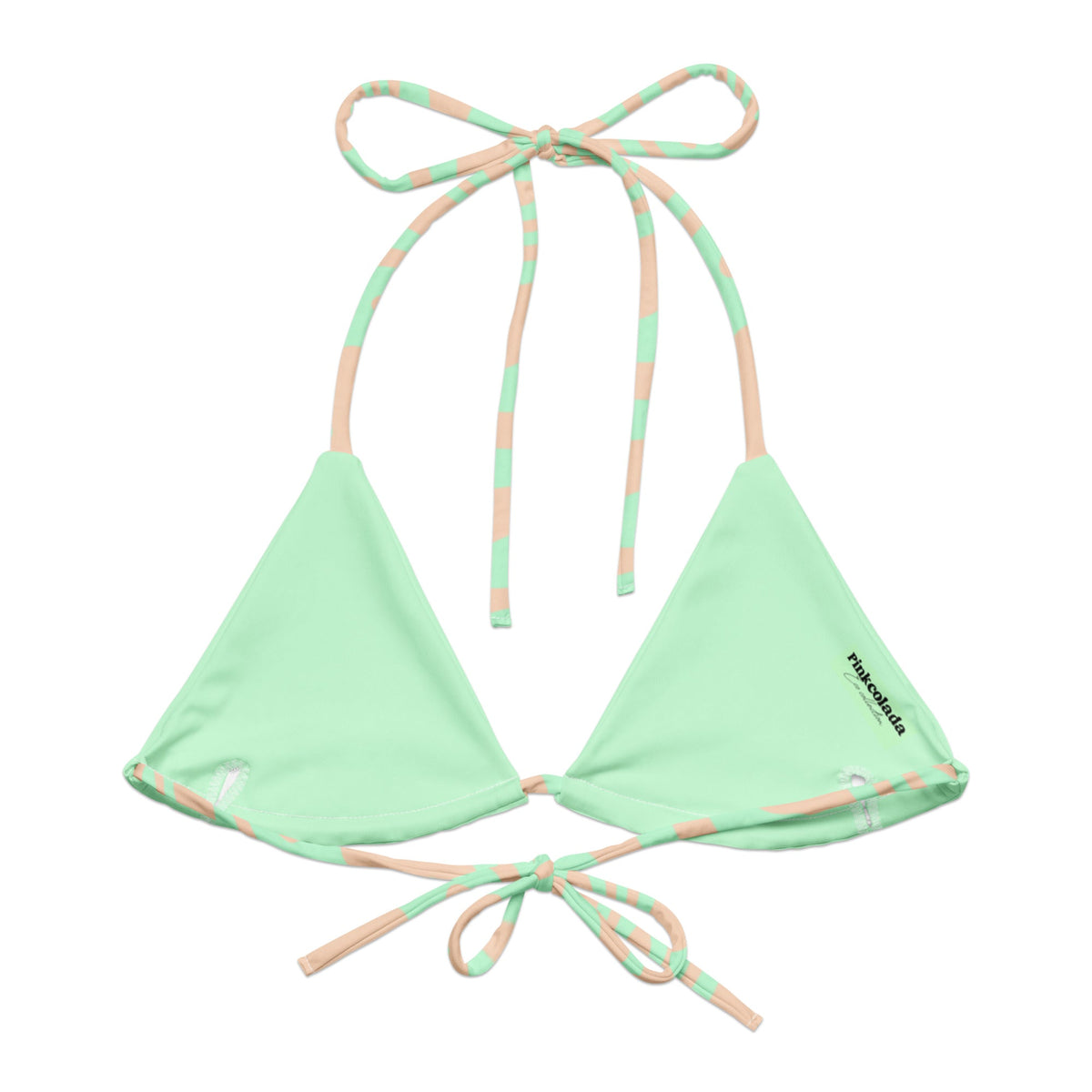 TRIANGLE STRING BIKINI TOP ECO - LIME SWIRLSA