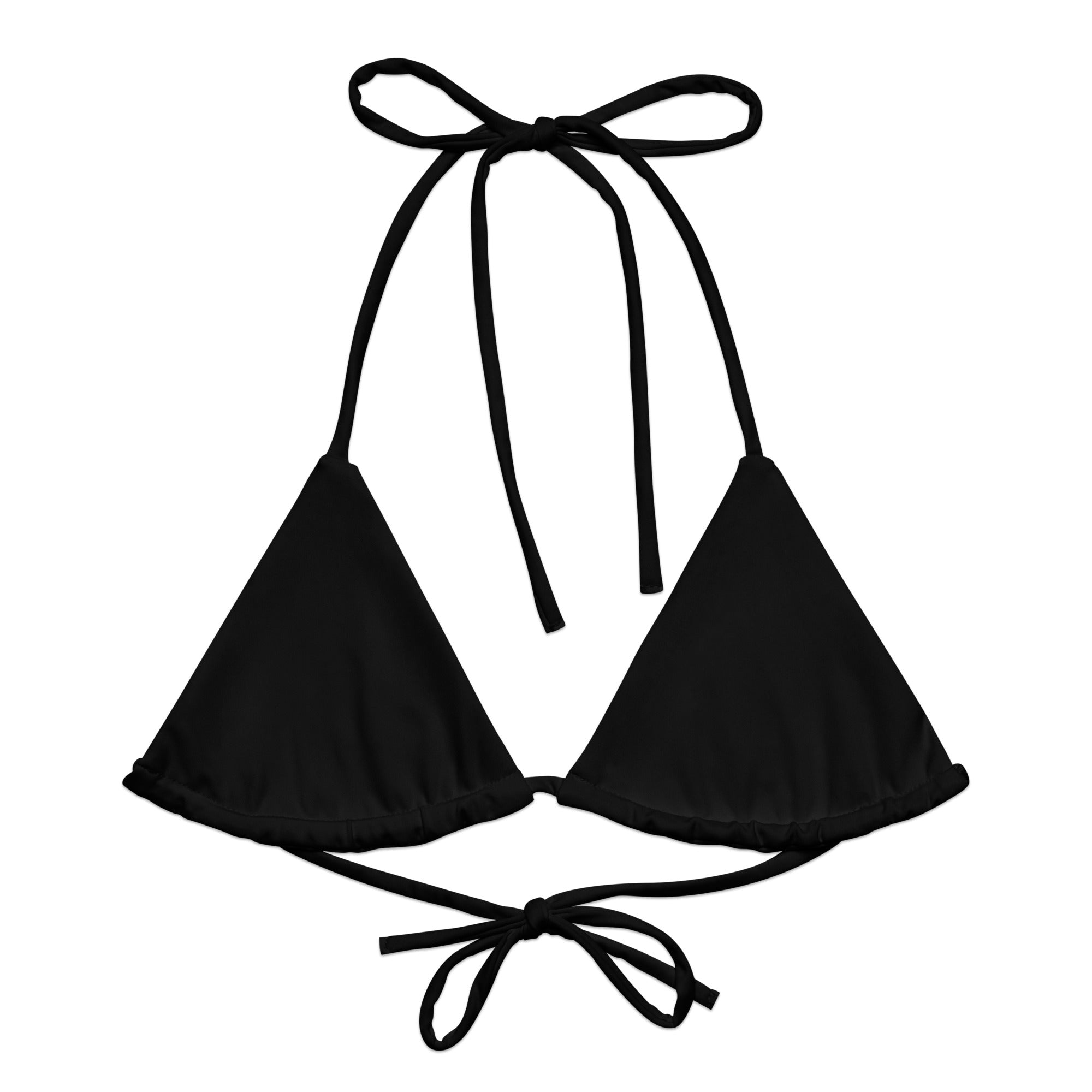 TRIANGLE STRING BIKINI TOP ECO - BLACK – PINKCOLADA