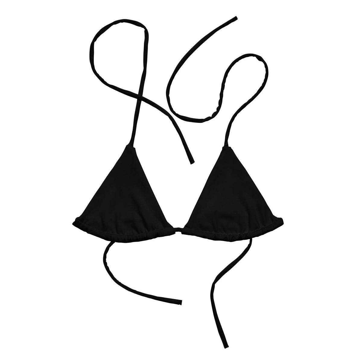 TRIANGLE STRING BIKINI TOP ECO - BLACK