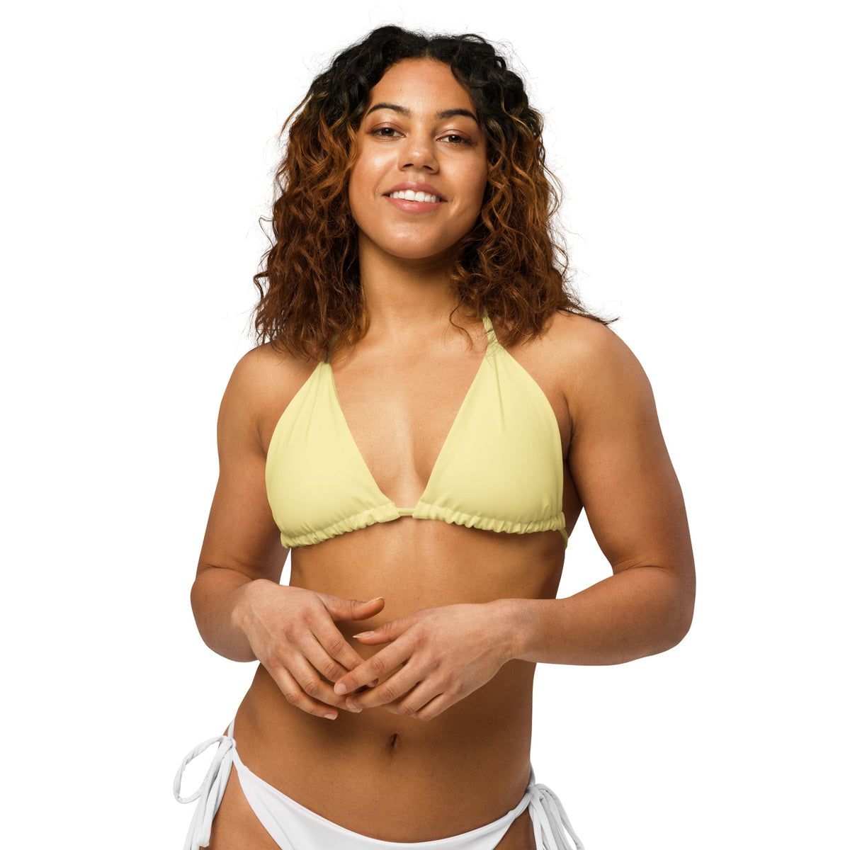 TRIANGLE STRING BIKINI TOP ECO - BANANA