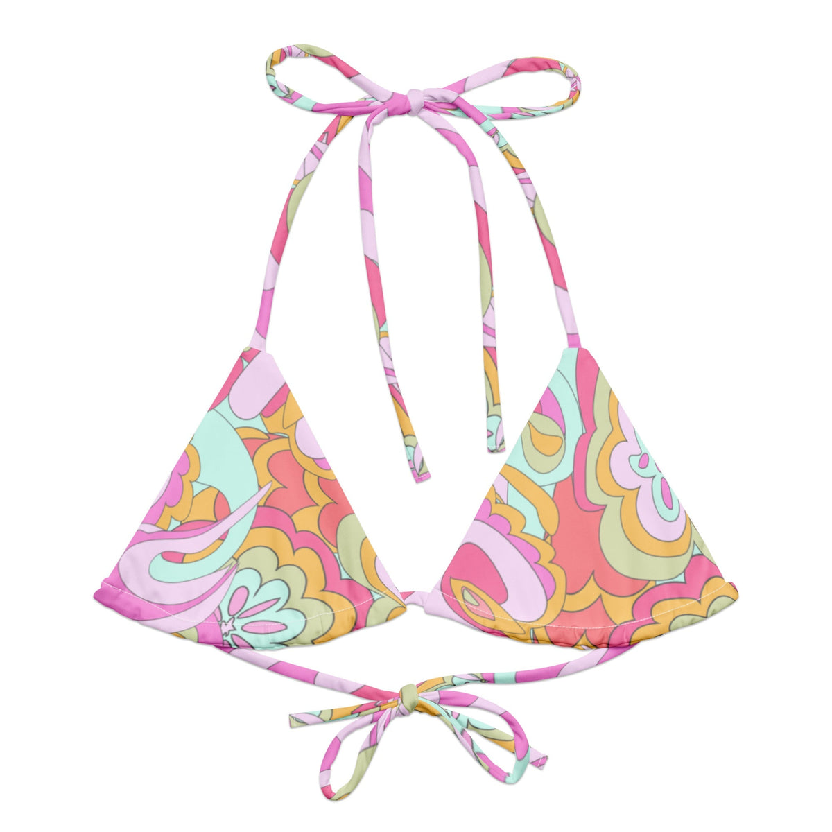 TRIANGLE STRING BIKINI TOP ECO - PINK DELICA