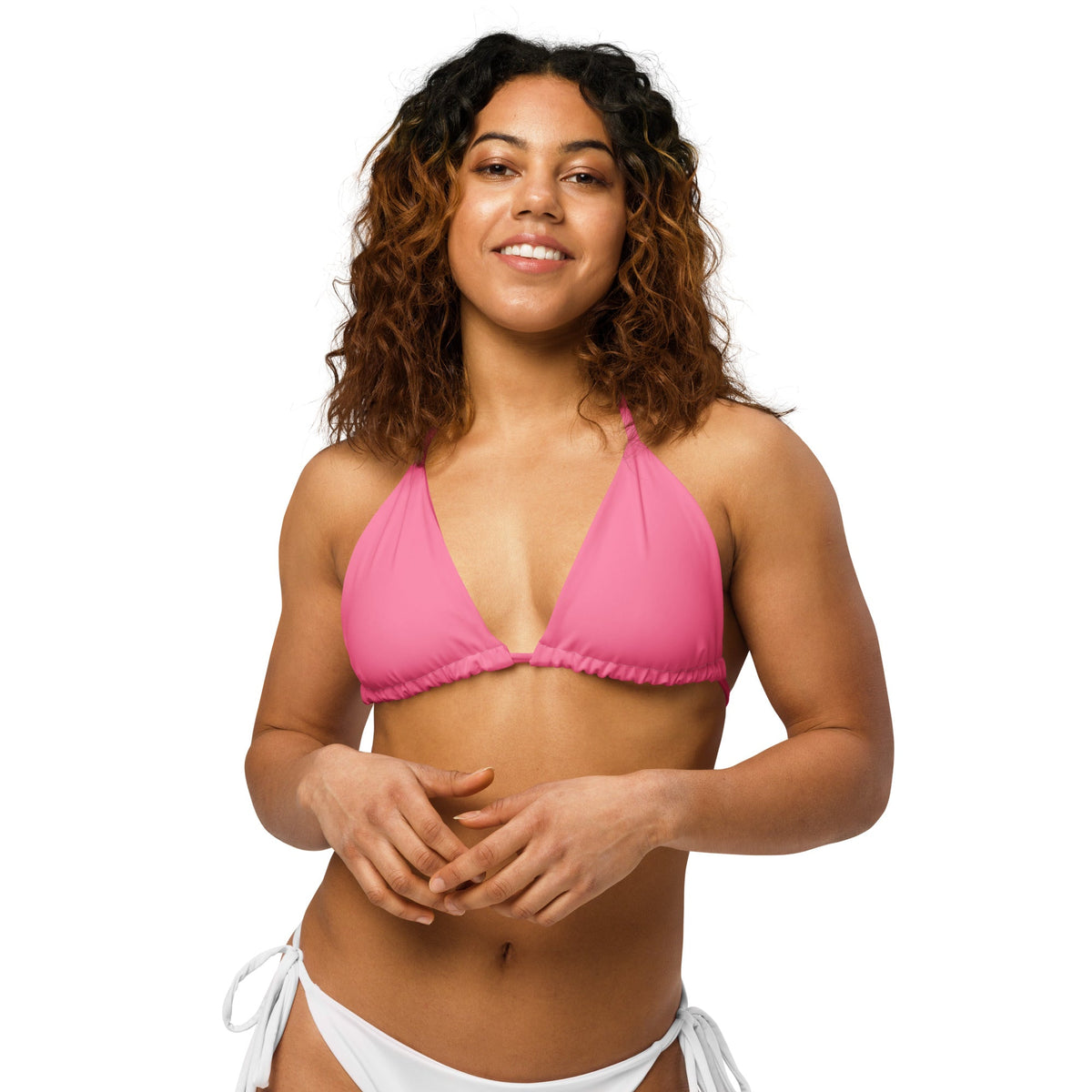 TRIANGLE STRING BIKINI TOP ECO - PINK SODA