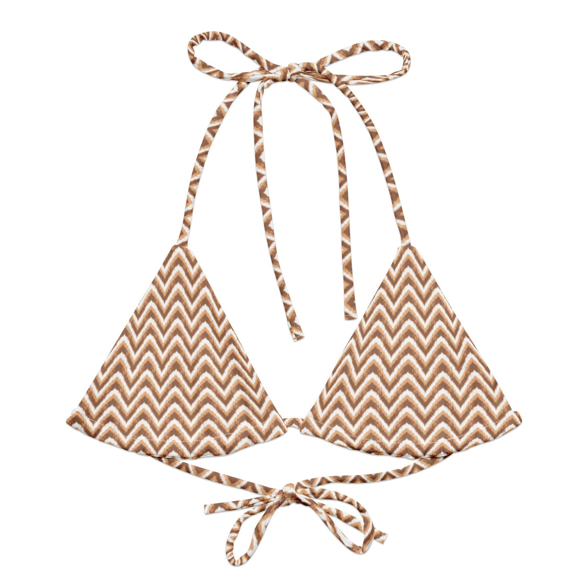 TRIANGLE STRING BIKINI TOP ECO - ZIG CHOCOLATE