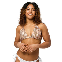 TRIANGLE STRING BIKINI TOP ECO - ZIG CHOCOLATE