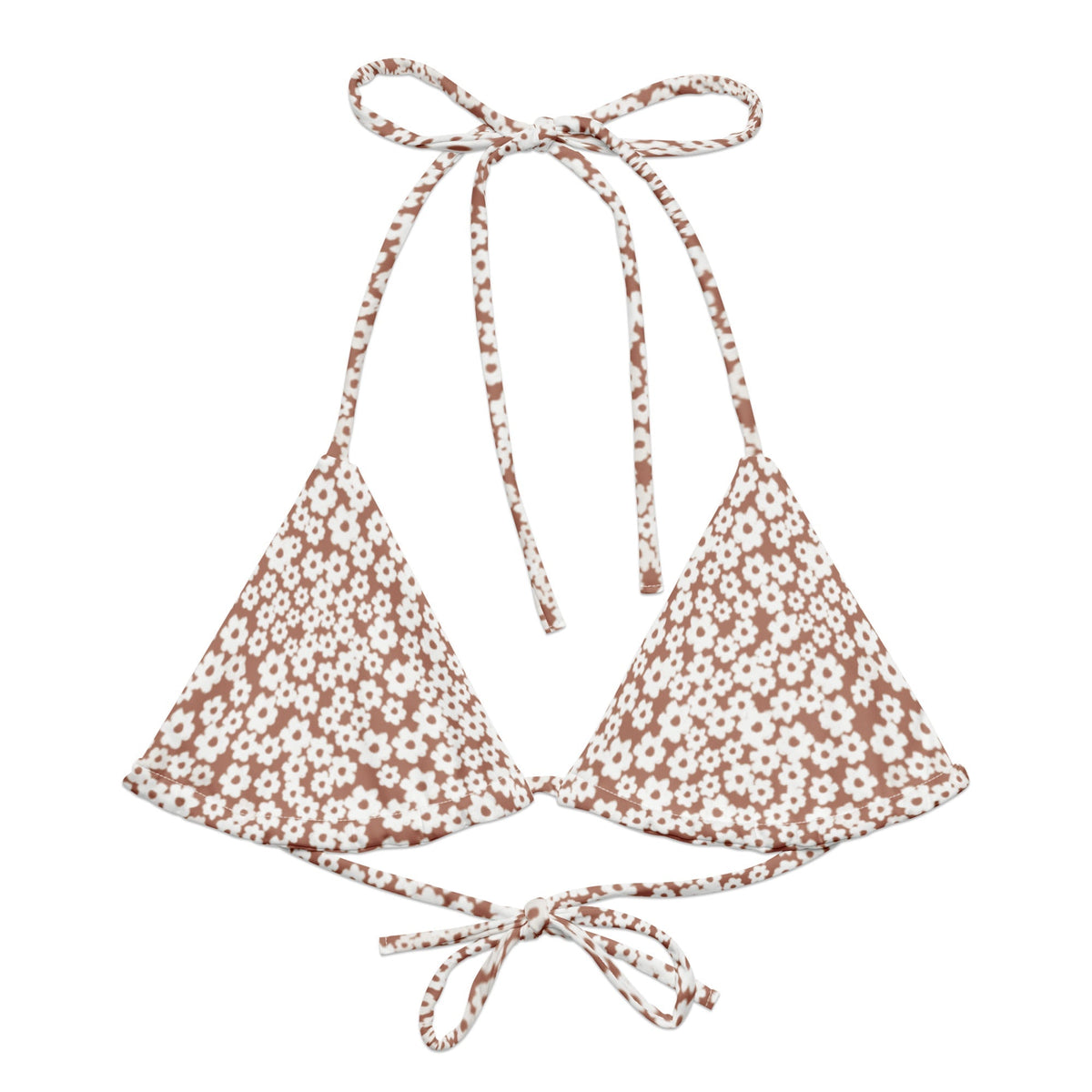 TRIANGLE STRING BIKINI TOP ECO - CHOC FLORALS