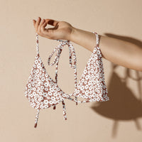 TRIANGLE STRING BIKINI TOP ECO - CHOC FLORALS