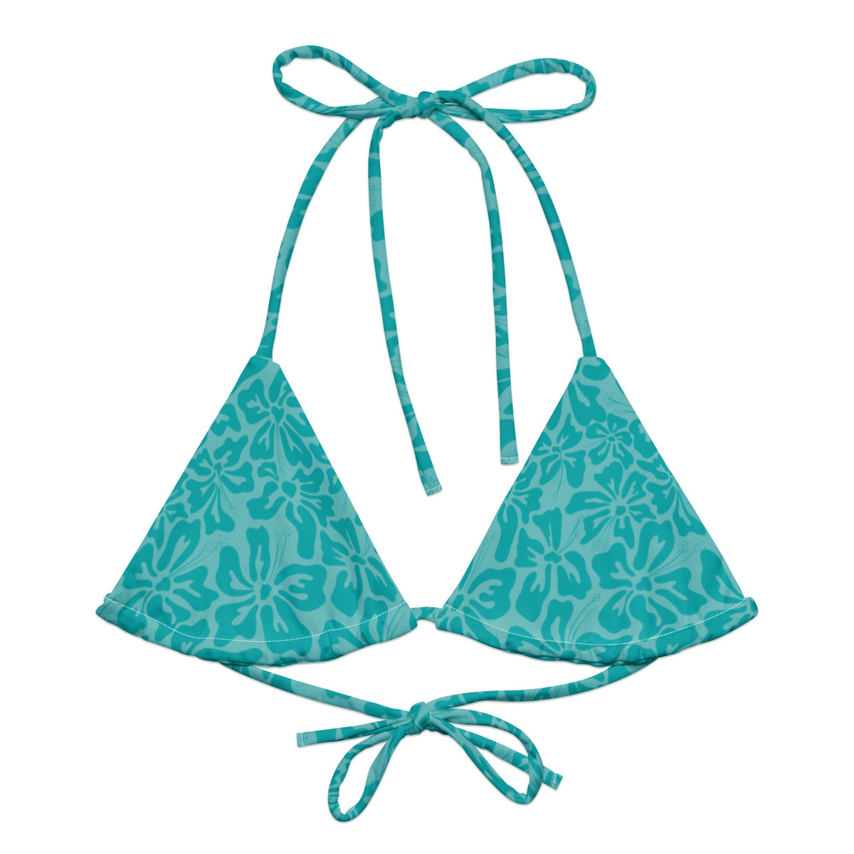 TRIANGLE STRING BIKINI TOP ECO - IRIS HIBISCUS