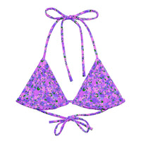 TRIANGLE STRING BIKINI TOP ECO - DITSY PURPLES