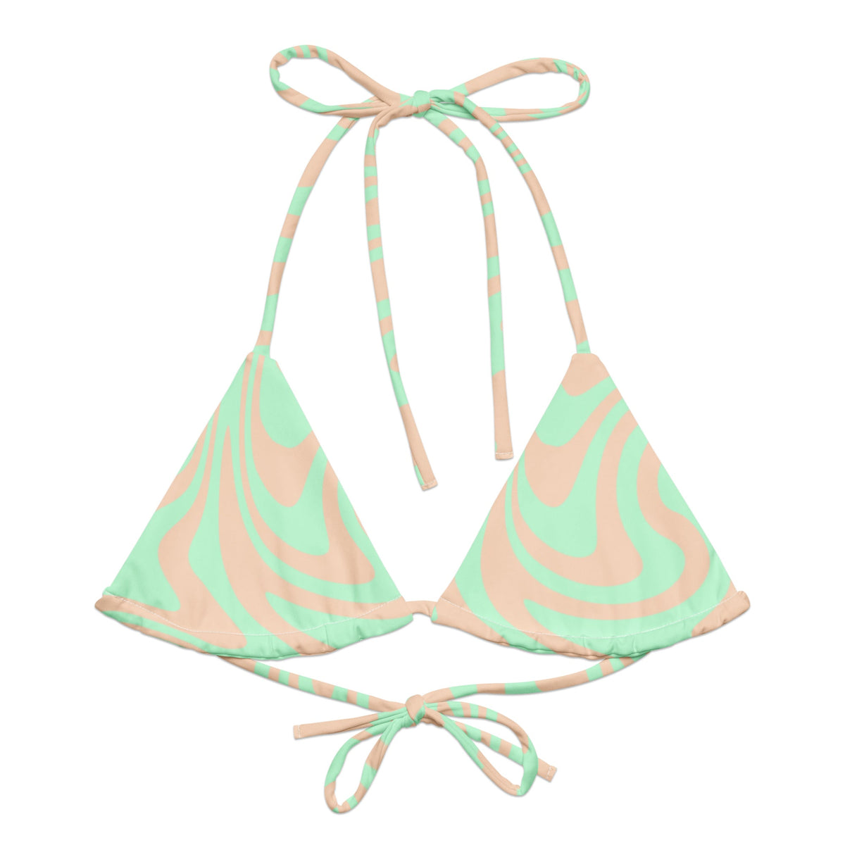 TRIANGLE STRING BIKINI TOP ECO - LIME SWIRLSA