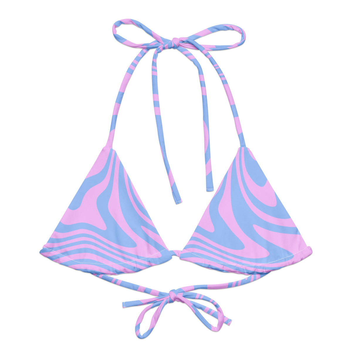 TRIANGLE STRING BIKINI TOP ECO - PINK SWIRLSA