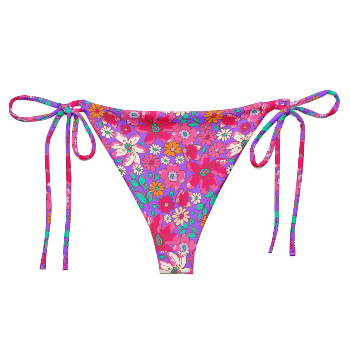 STRING BIKINI BOTTOM ECO - MAGICAL PURPLE BLOOMS