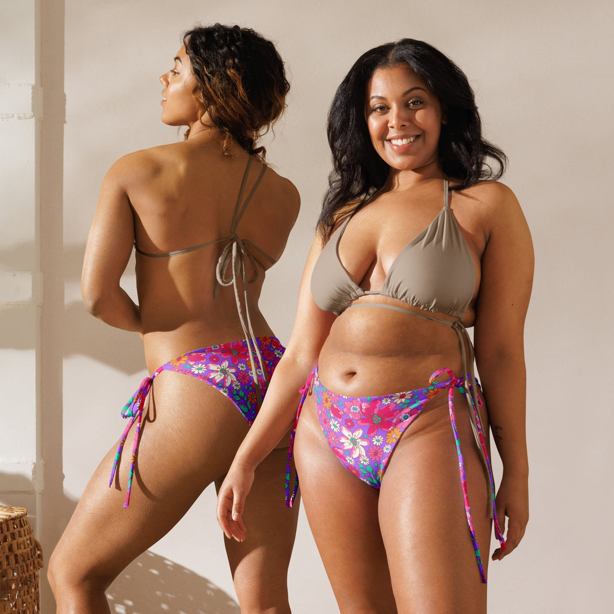 STRING BIKINI BOTTOM ECO - MAGICAL PURPLE BLOOMS