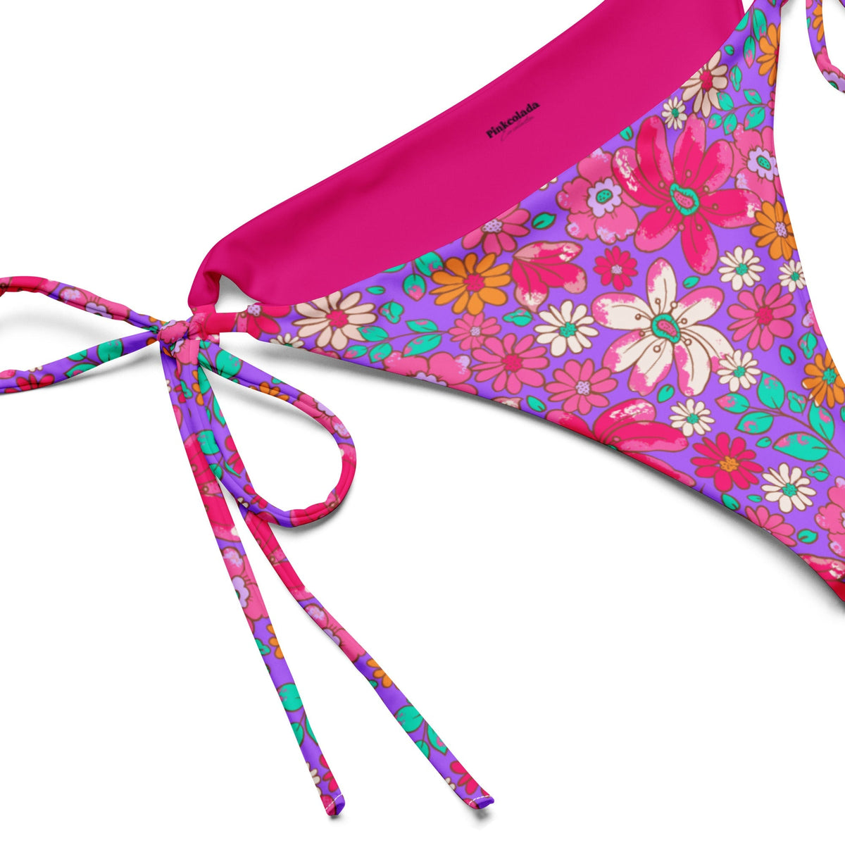 STRING BIKINI BOTTOM ECO - MAGICAL PURPLE BLOOMS