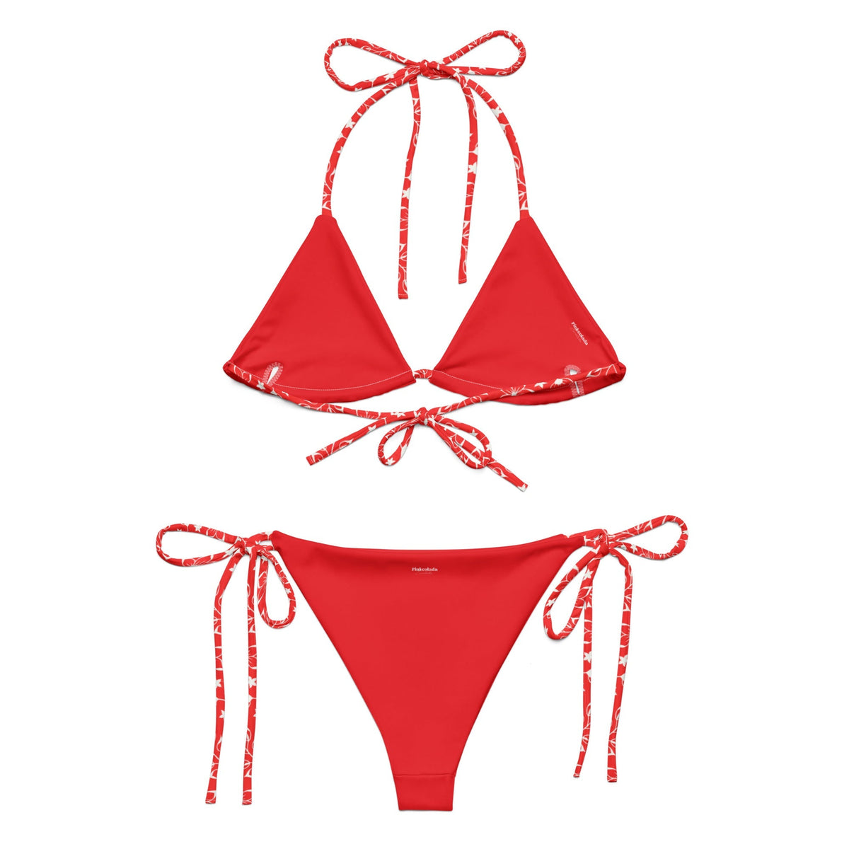 STRING BIKINI SET ECO - GARDEN PARTY RED