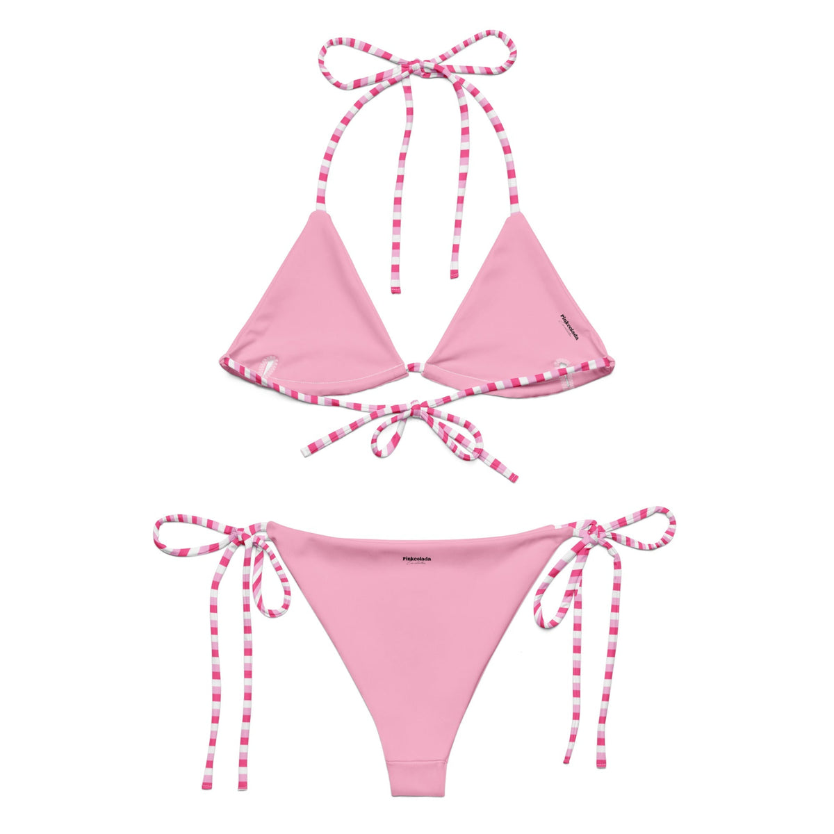 STRING BIKINI SET ECO - PINK STRIPES